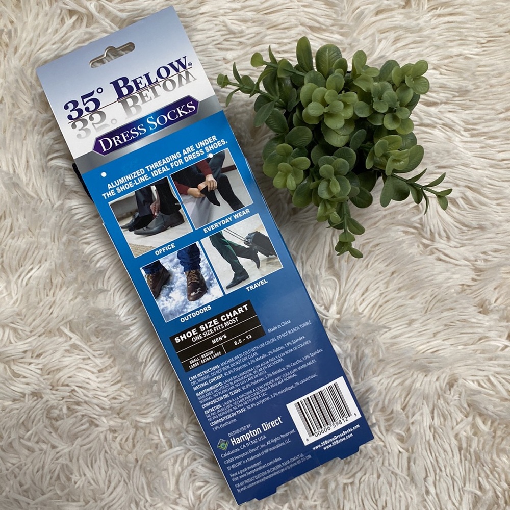 35 Below Dress Socks - 3 Pairs 💗 Black Navy & Brown - Picture 3 of 9